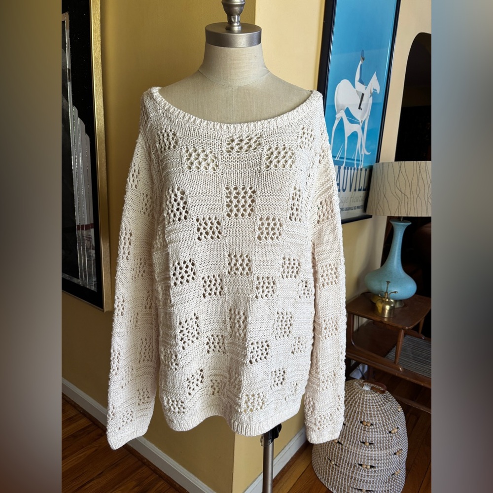 banana republic ivory cotton sweater